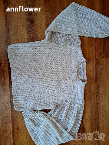 Пуловер с ефектни ракави Zara S, снимка 3 - Блузи с дълъг ръкав и пуловери - 53064892