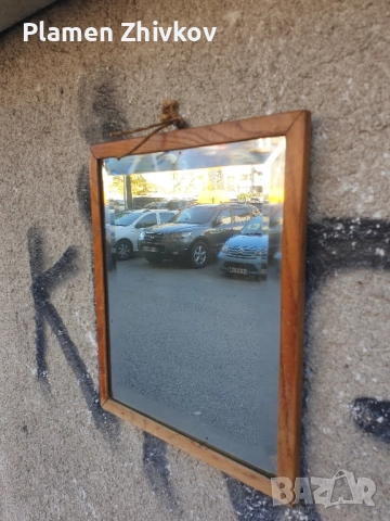 старо фасетирано дебело огледало със сребърно покритие отзад, снимка 2 - Антикварни и старинни предмети - 52233677