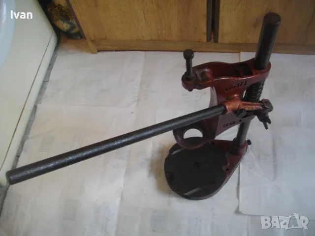 WOLF НЕМСКА ФРГ ПРОФЕСИОНАЛНА СТОЙКА ЗА БОРМАШИНА МАСИВНО ЖЕЛЯЗО ЧУГУН старо качество 10кг/ход 80мм, снимка 2 - Бормашини - 48253355