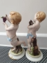 чифт2бр Capodimonte статуетки 20см/стари Каподимонте порцеланови фигури на голи ангели-херувими, снимка 2
