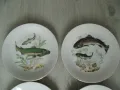 № 7987 шест броя стари порцеланови чинии - KAHLA KONITZ  - илюстрации - риби   - печат / маркировка , снимка 2
