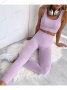 Дамски комплект безшевни едноцветни дрехи за йога, 6цвята - 023, снимка 12