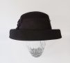Елегантна дамска черна зимна шапка с широка периферия, ретро стил, 100% вълна, федора, снимка 3
