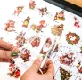 50 бр прозрачни коледни весели самозалепващи лепенки стикери за украса декор картонена торта и др, снимка 6