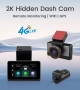4G Lte видеорегистратор с предаване на живо за кола, двойна камера, предна задна, 2K WIFI GPS DVR, снимка 1