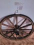 Колела от голяма каруца, стара дървена коларска изработка., снимка 7