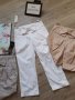 Нов уникален панталон с панделка в бял сив и розов  цвят на намаление, снимка 3