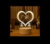 Романтична 3D акрилна настолна нощна лампа-сувенир/подарък за различни поводи, снимка 7