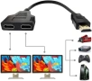 HDMI сплитер адаптер 1 към 2 1080P – HDMI мъжки към два HDMI женски изхода, снимка 1