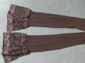 М/L нови силиконови чорапи в кафяво с богата дантела, снимка 1 - Бельо - 43218594
