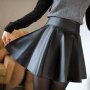 нова черна кожена пола, снимка 1 - Поли - 43214750