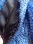 красиво синьо палто с косъм, снимка 4