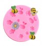 Пчела пчели пчелички и цветя силиконов молд форма фондан декор, снимка 1