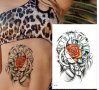 Часовник римски с роза Временни татоси tattoo татуйровка временна татуировка татос татус Tattoo, снимка 3