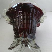 Красива кошничка/бонбониера - масивно релефно стъкло, снимка 3 - Декорация за дома - 26467136