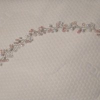 Сватбен венец за коса с кристали, снимка 2 - Сватбени аксесоари - 26257264