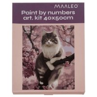 Картина "Котка" за рисуване по номера 40х50см с дървена рамка, снимка 6 - Други игри - 43777187