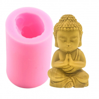 Силиконова форма за свещи - Буда , силиконов молд буда , свещ , сапун,  декорация , фондан, снимка 1 - Други - 36522744