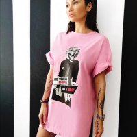 Нова дамска тениска/ туника в розово, снимка 1 - Тениски - 28737991
