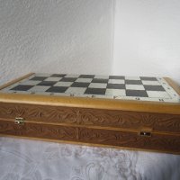 Голяма Луксозна дървена кутия за игра на шах с дърворезба, снимка 4 - Други ценни предмети - 28951035