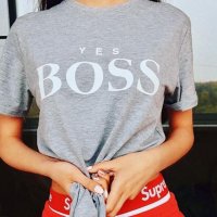 Тениска Yes Boss 3 цвята всички размери, снимка 4 - Тениски - 28949614