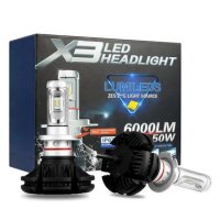 Комплект LED Лед Диодни Крушки за фар Automat X3 H7 - 50W 12000 Lm Над 200% по-ярка светлина., снимка 1 - Аксесоари и консумативи - 26287072