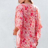 Дамска блуза тип кимоно с принт на цветя, снимка 7 - Други - 44862835