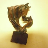 Красива Дървена Фигура Статуетка  с Коне - Рьчна Изработка, снимка 5 - Статуетки - 38374293