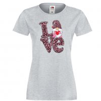 Дамска тениска Love Gnome Valentine's 11, снимка 7 - Тениски - 35552050