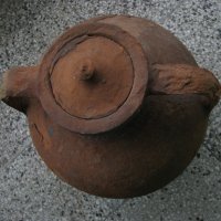 Стара керамична делва амфора с капак, снимка 1 - Антикварни и старинни предмети - 35028367