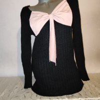 Дълъг пуловер с панделка р-р М , снимка 4 - Блузи с дълъг ръкав и пуловери - 43134595