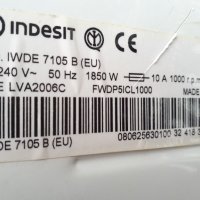 Продавам преден панел с платка за пералня със сушилня Indesit IWDE 7105 B, снимка 4 - Перални - 34914425