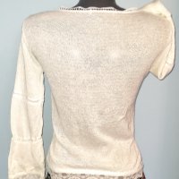 Декорирана блуза "Zara"® / памучна маркова блуза с дантела, снимка 7 - Блузи с дълъг ръкав и пуловери - 28460426