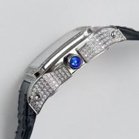 Мъжки часовник Cartier Santos 100 Stainless Steel - Diamond Afterset с автоматичен механизъм, снимка 5 - Луксозни - 42935700