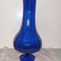 НОВА  ! РАЗКОШНА ВАЗА от кобалтово синьо стъкло , снимка 1 - Декорация за дома - 39262858