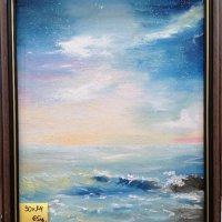 5бр.Маслени картини  Лодки и морета. . , снимка 5 - Картини - 26613885