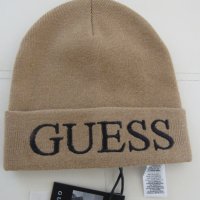 Плетена шапка GUESS цвят капучино, снимка 3 - Шапки - 43218479