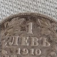 Сребърна монета 1 лев 1910г. Царство България Цар Фердинанд първи 43053, снимка 3 - Нумизматика и бонистика - 43966030