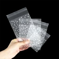 50 бр бели точки прозрачни опаковъчни пликчета торбички за дребни сладки ръчна изработка коледни, снимка 7 - Други - 20618827