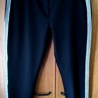 Черен елегантен панталон с кант, XL, снимка 1 - Панталони - 32542768