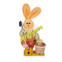 Великденски заек с кошничка за яйце Bunny with Basket, снимка 1 - Декорация за дома - 32289499