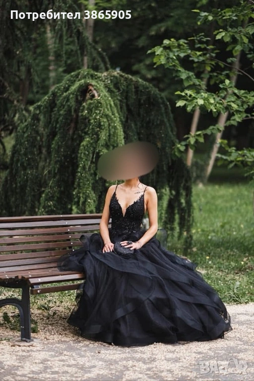 Елегантна черна бална рокля, снимка 1