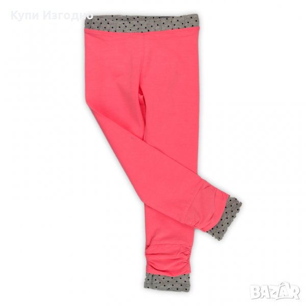 Прасковено розов клин със сив акцент на точици за момиче 4-5г корал неон, снимка 1