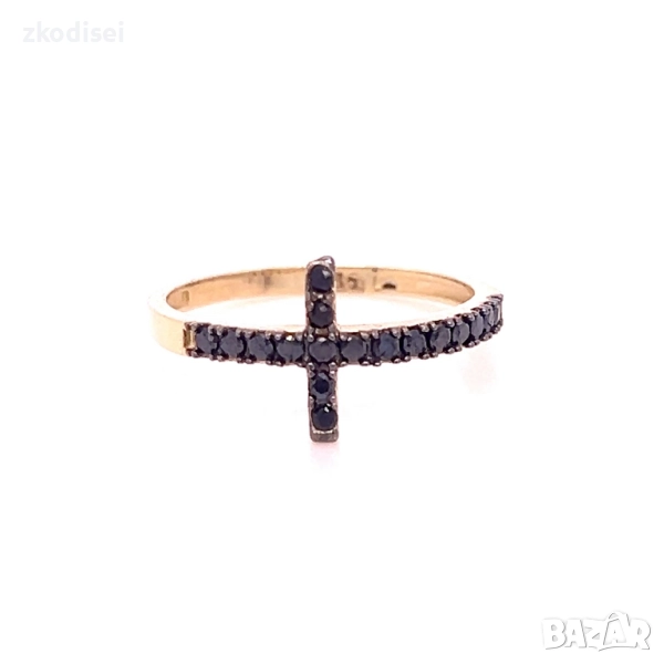 Златен дамски пръстен 1,47гр. размер:55 14кр. проба:585 модел:34471-5, снимка 1