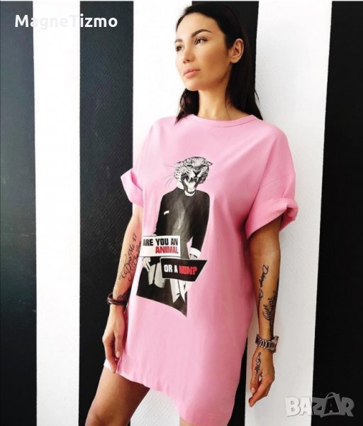 Нова дамска тениска/ туника в розово, снимка 1