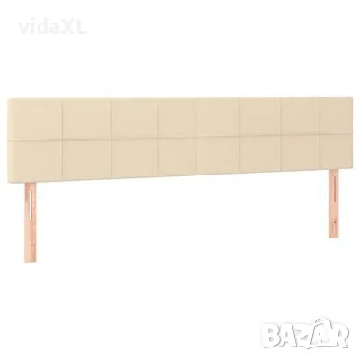 vidaXL Горни табли за легло, 2 бр, кремави, 100x5x78/88 см, плат(SKU:346093), снимка 1