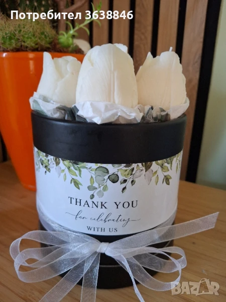 Свещи,букети от свещи и живи цветя, снимка 1