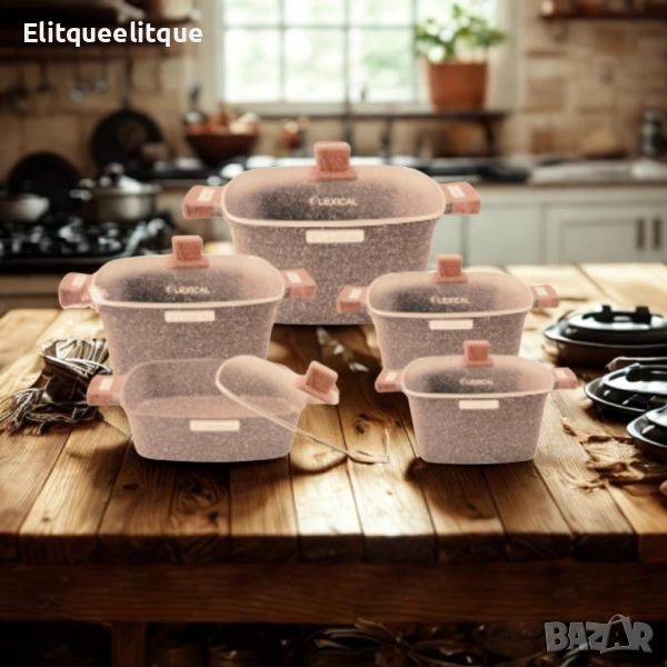 Гранитен комплект касероли от 10 части за кулинарни шедьоври Lexical – IMPERIAL FORGE SERIES, снимка 1