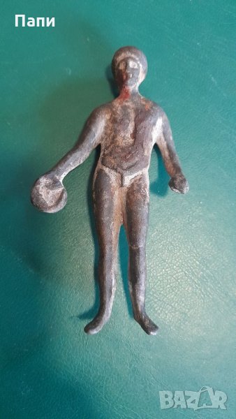 Италианска,много стара статуетка на древногръцки олимпиец, снимка 1