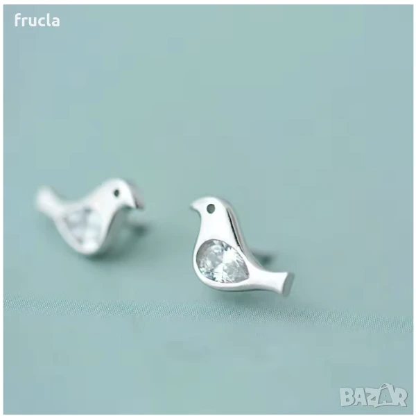 Обеци Нежни сребърни птички, снимка 1